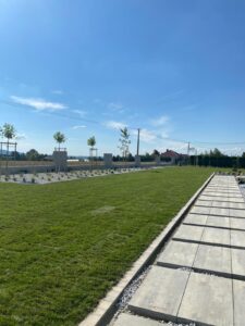 Skończona realizacja ogrodu trawnikiem z rolki, trawa z rolki Katowice